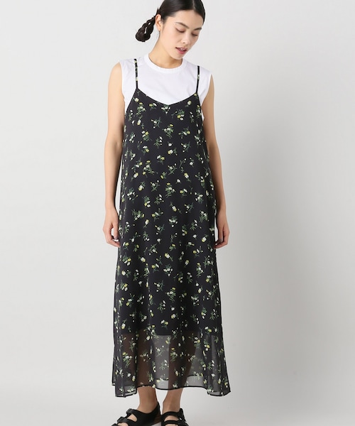 JOURNAL STANDARD（ジャーナルスタンダード）の「フラワープリント キャミワンピース（ワンピース/ドレス・ブラック/フリー/在庫あり）」の6枚目の写真