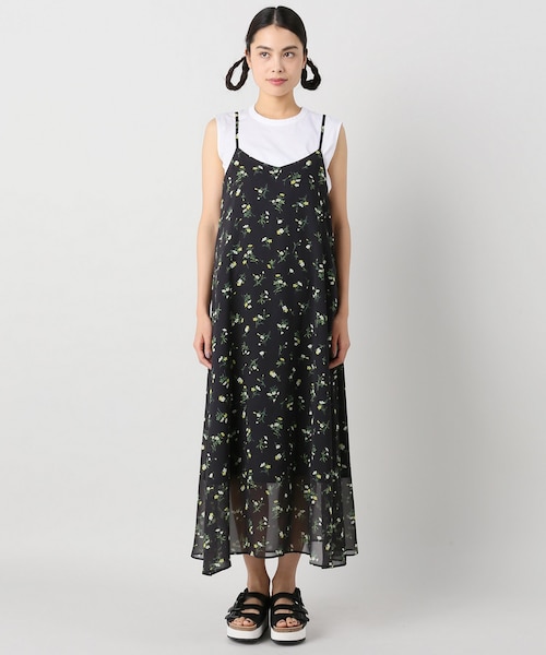 JOURNAL STANDARD（ジャーナルスタンダード）の「フラワープリント キャミワンピース（ワンピース/ドレス・ブラック/フリー/在庫あり）」の7枚目の写真