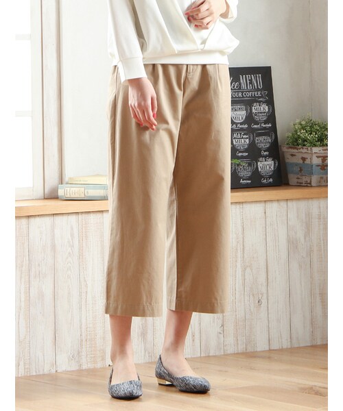 Honeys（ハニーズ）の「チノワイドアンクル丈（パンツ・スキニー・レディース・ブラック/ネイビー/キャメル/ライトベージュ・Ｓ/Ｍ/Ｌ/ＬＬ）」の3枚目の写真