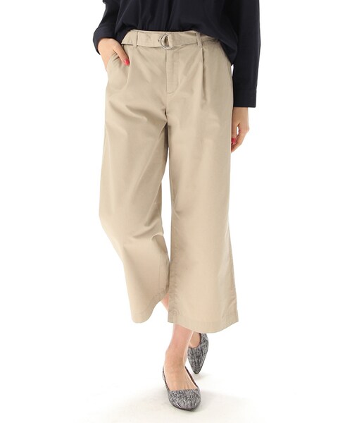 Honeys（ハニーズ）の「チノワイドアンクル丈（パンツ・スキニー・レディース・ブラック/ネイビー/キャメル/ライトベージュ・Ｓ/Ｍ/Ｌ/ＬＬ）」の4枚目の写真