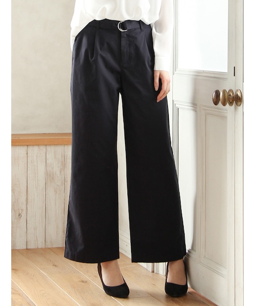 Honeys（ハニーズ）の「チノワイドロング丈（パンツ・スキニー・レディース・ブラック/ネイビー/キャメル/ライトベージュ・Ｓ/Ｍ/Ｌ/ＬＬ）」の4枚目の写真