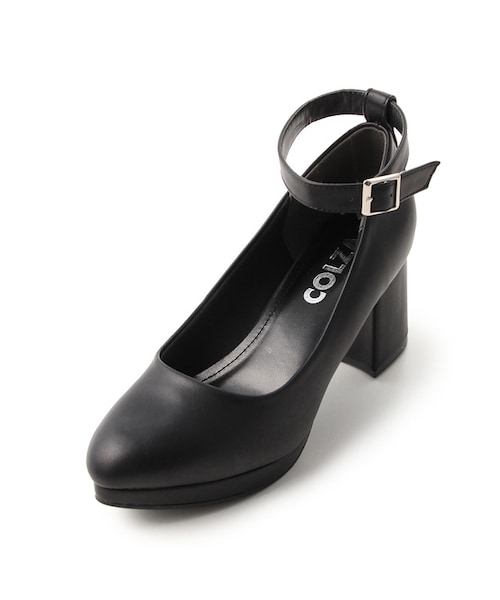 Honeys（ハニーズ）の「ストラップ付パンプス（パンプス・レディース・クロ花柄/クロ合皮/インディゴ/アカ・Ｓ/Ｍ/Ｌ/ＬＬ）」の3枚目の写真