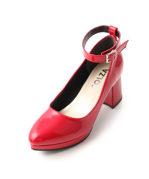 Honeys（ハニーズ）の「ストラップ付パンプス（パンプス・レディース・クロ花柄/クロ合皮/インディゴ/アカ・Ｓ/Ｍ/Ｌ/ＬＬ）」の4枚目の写真