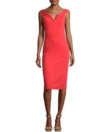 Alice and Olivia | Alice + Olivia Sienna Off-the-Shoulder Sheath Dress, Bright Red(ワンピース)