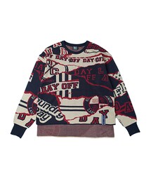 ROMANTIC CROWN | Day off jacquard knit_Burgundy(その他)