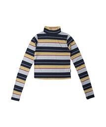 ROMANTIC CROWN | Womans Striped Half Turtleneck_Navy(その他)