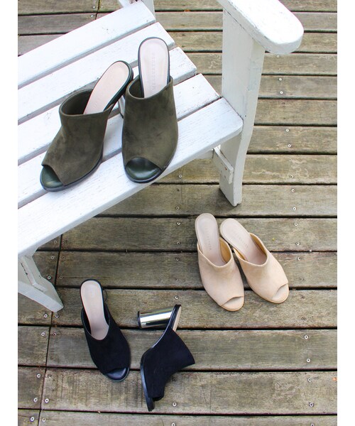 MERCURYDUO（マーキュリーデュオ）の「フェイクスエードサボサンダル（シューズ・レディース・ブラック/ベージュ/カーキ・36/38）」の4枚目の写真