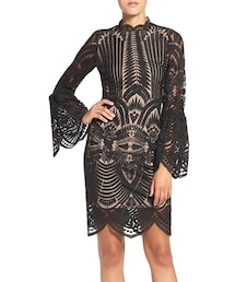 Bardot | Women's Bardot 'Emmie' Bell Sleeve Lace Sheath Dress(ワンピース)