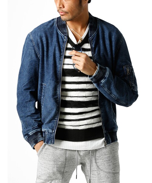 JACKROSE（ジャックローズ）の「ジョグデニム MA-1（ジャケット/アウター・メンズ・サックス/インディゴ・M/L）」の11枚目の写真