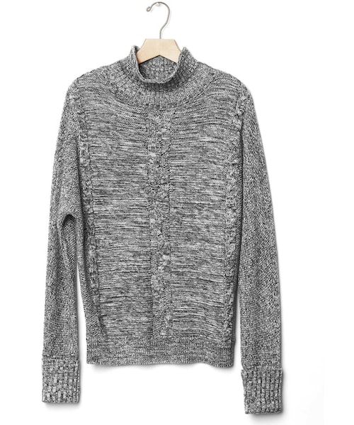 GAP（ギャップ）の「Plait cable knit mockneck sweater（ニット/セーター・レディース・charcoal/snow cap/true black・Regular XS/Regular S/Regular L/Regular M/Regular XL/Tall S）」の6枚目の写真