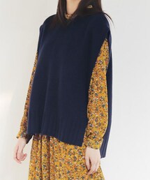 DHOLIC | サイドストラップラウンドネックニットベスト(ベスト)