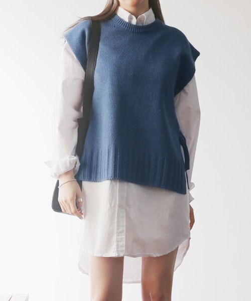 DHOLIC(ディーホリック)の「サイドストラップラウンドネックニットベスト(ベスト・レディース・FREE)」の5枚目の写真