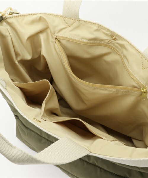 INTERPLANET（インタープラネット）の「バイカラーナイロントート（トートバッグ・レディース・ブラック/ベージュ/カーキ・フリー）」の11枚目の写真