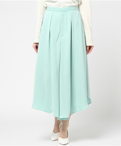 actuel（アクチュエル）の「ｻｲﾄﾞﾗｳﾝﾄﾞｽｶｰﾁｮ（その他パンツ・レディース・ベージュ/ミント/ネイビー・FREE）」の2枚目の写真