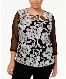 INC International Concepts Plus Size Embroidered Off-The-Shoulder Top 2X