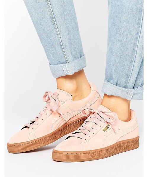 puma pink suede sneakers