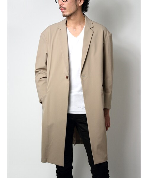 Luv maison(ラブメゾン)の「ナイロンドロップショルダーチェスターコート(ジャケット/アウター・メンズ・ブラック/ベージュ・M/L/XL)」の10枚目の写真