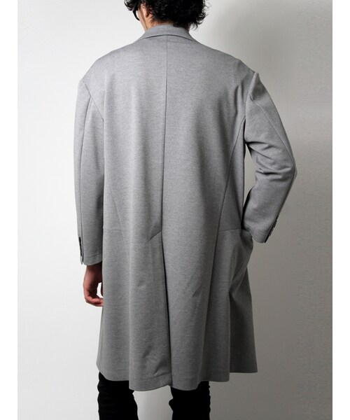 Luv maison(ラブメゾン)の「ポリエステルドロップショルダーチェスターコート(ジャケット/アウター・メンズ・グレー/カーキ・M/L/XL)」の2枚目の写真