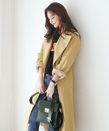 DHOLIC | ストラップSETスリットロングトレンチコート(トレンチコート)