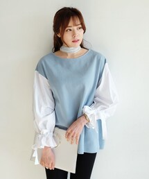 DHOLIC | スリーブストラップラウンドネックTシャツ(Tシャツ/カットソー)