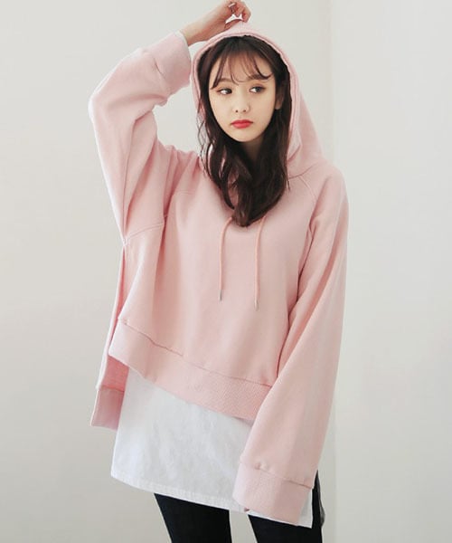 DHOLIC(ディーホリック)の「ラグランスリーブスリットヘムフードプルオーバー(パーカー・レディース・FREE)」の4枚目の写真