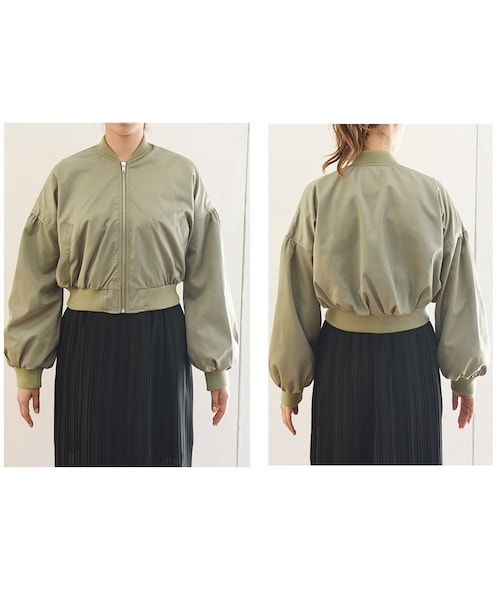 Lisa onlinestore（リサオンラインストア）の「ボリュームスリーブ・ショートMA-1【RN424795】（ミリタリージャケット・レディース・その他）」の7枚目の写真