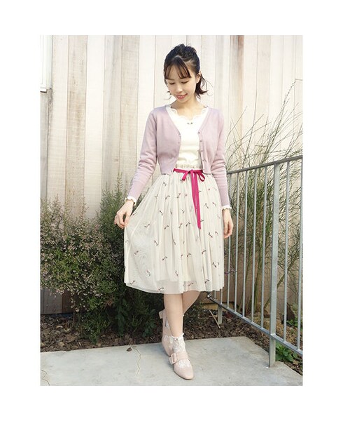 F i.n.t（フィント）の「ローズ総刺繍チュールスカート/F&A（スカート・レディース・その他）」の2枚目の写真