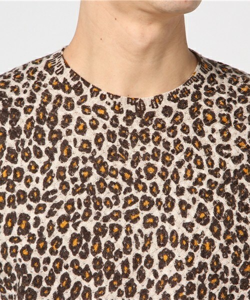styles（スタイルス）の「メンズ ホワイトレーベン レオパード柄 ニット WR0220 Leopard Sweater（ニット/セーター・メンズ・グレー/ベージュ・44/46/48）」の5枚目の写真