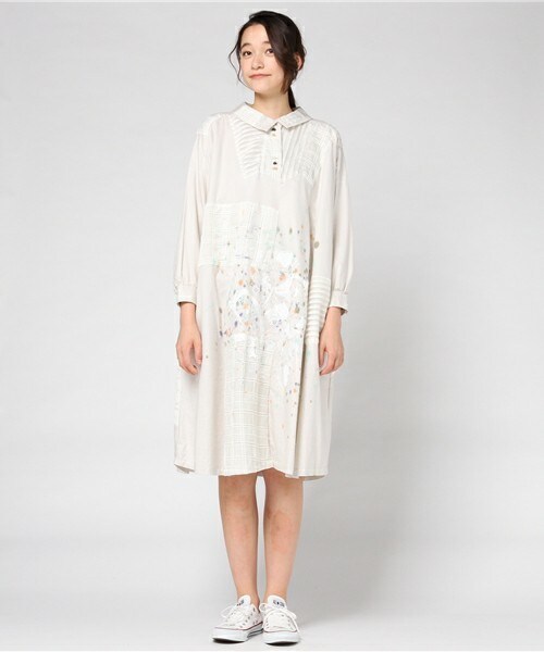 FRAPBOIS（フラボア）の「My color（ワンピース・レディース・オフホワイト/グレー・1）」の3枚目の写真