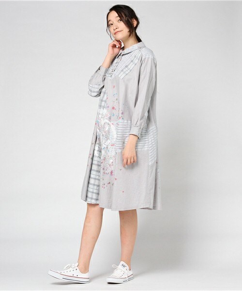 FRAPBOIS（フラボア）の「My color（ワンピース・レディース・オフホワイト/グレー・1）」の11枚目の写真