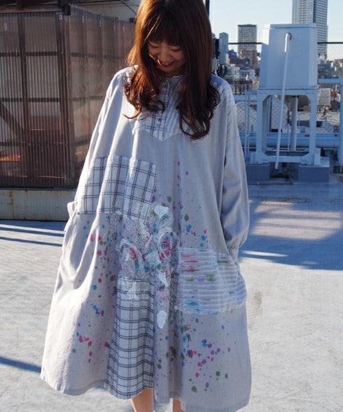 FRAPBOIS（フラボア）の「My color（ワンピース・レディース・オフホワイト/グレー・1）」の2枚目の写真