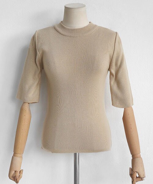 DHOLIC（ディーホリック）の「クロップドスリムニットTシャツ（Tシャツ/カットソー・レディース・FREE）」の4枚目の写真