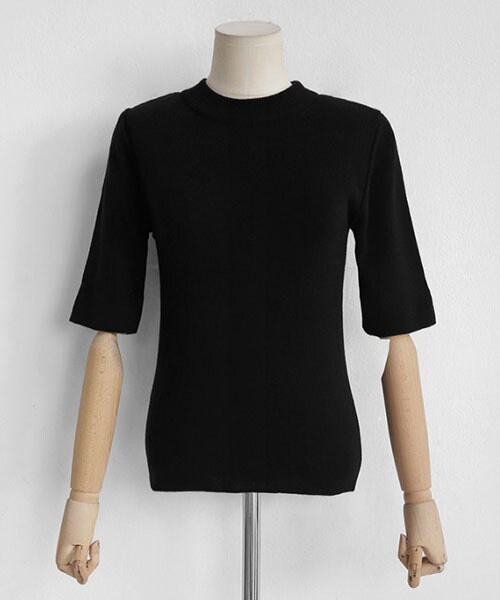 DHOLIC（ディーホリック）の「クロップドスリムニットTシャツ（Tシャツ/カットソー・レディース・FREE）」の3枚目の写真