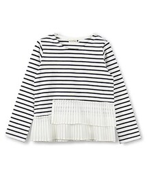 BRANSHES | ボーダー×プリーツ使い長袖Tシャツ(Tシャツ/カットソー)