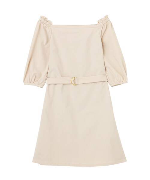 MERCURYDUO（マーキュリーデュオ）の「サッシュベルト付オフショルダーワンピース（ワンピース/ドレス・レディース・アイボリー/ベビーピンク/ミントグリーン・F）」の2枚目の写真