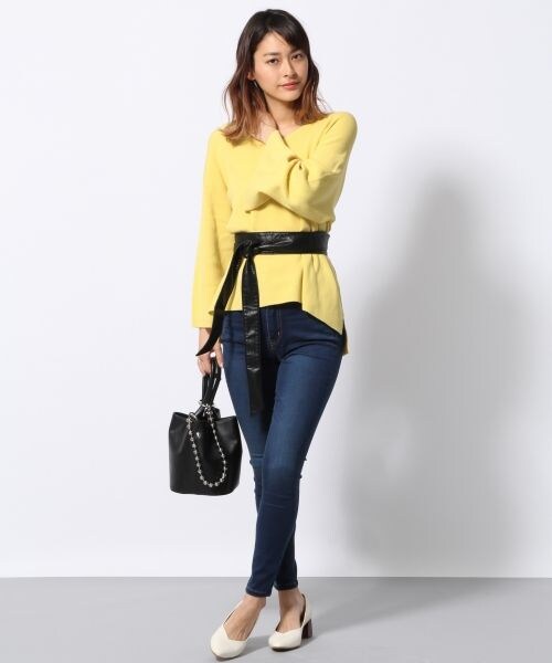 JEANASIS（ジーナシス）の「14GアゼVプルオーバー8S（トップス・アイボリー()/ブラック()/杢グレー()/イエロー()）」の8枚目の写真