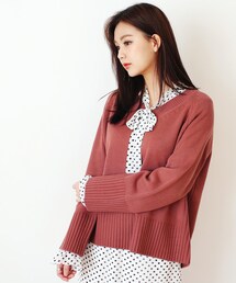 DHOLIC | オーバーサイズラグランスリーブ「Vネックニットプルオーバー(ニット/セーター)