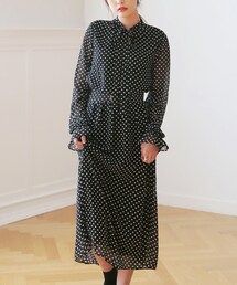 DHOLIC | ベルトSETドットパターンシフォンワンピース(ワンピース)