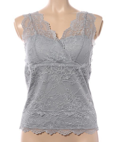 Aunt Marie's（アントマリーズ）の「【AUNT MARIE'S】総レーススカラップインナー（キャミソール・レディース・ホワイト/ブラック/ライトグレー・FREE）」の3枚目の写真