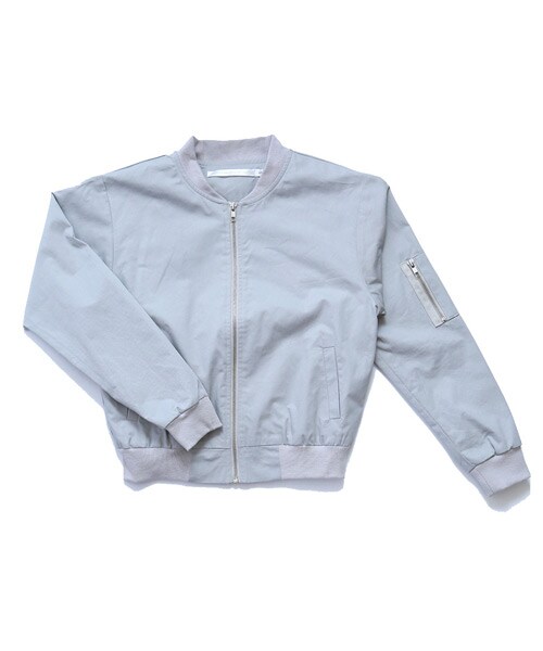 aimoha(アイモハ)の「ショルダージップMA-1ブルゾン(ブルゾン・レディース・カーキ/グレー・S/M)」の2枚目の写真