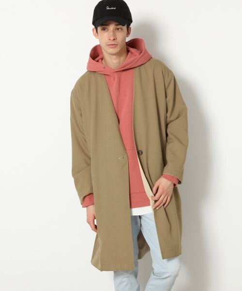 RAGEBLUE（レイジブルー）の「＜2WAY仕様＞リバーシブルノーカラーチェスターコート（ジャケット/アウター・ベージュ系/ネイビー系）」の14枚目の写真