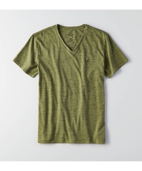 American Eagle（アメリカンイーグル）の「AEOフレックスVネックTシャツ（Tシャツ/カットソー・メンズ・ミディアムヘザーグレー/ウォシュオリーブ/ライトブルー/ブライトレッド/ディープバーガンディ/ピンク・XS/S/M/L/XL/XXL/XXXL）」の5枚目の写真