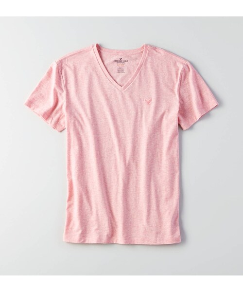 American Eagle（アメリカンイーグル）の「AEOフレックスVネックTシャツ（Tシャツ/カットソー・メンズ・ミディアムヘザーグレー/ウォシュオリーブ/ライトブルー/ブライトレッド/ディープバーガンディ/ピンク・XS/S/M/L/XL/XXL/XXXL）」の2枚目の写真