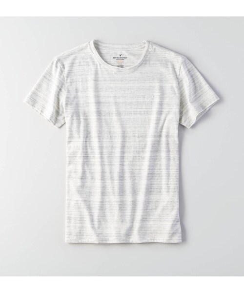 American Eagle（アメリカンイーグル）の「AEOフレックスクルーネックTシャツ（Tシャツ/カットソー・メンズ・チャコール/ビンテージバニラ/オートミール/ネイビーヘザー/シーフォームサーフ・XS/S/M/L/XL/XXL/XXXL）」の3枚目の写真