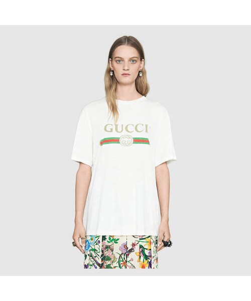 GUCCI（グッチ）の「Gucci print cotton t-shirt（Tシャツ/カットソー 