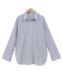 Dailyabout | ベーシックサイドスリットストライプコットンシャツ(P0000WSW)(シャツ/ブラウス)