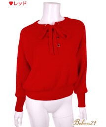 Bobon21 | レースアップニットトップス(ニット/セーター)