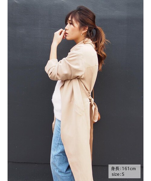 Ungrid（アングリッド）の「テンセルスリットトレンチコート（ジャケット/アウター・レディース・ベージュ/カーキ・S/M）」の6枚目の写真