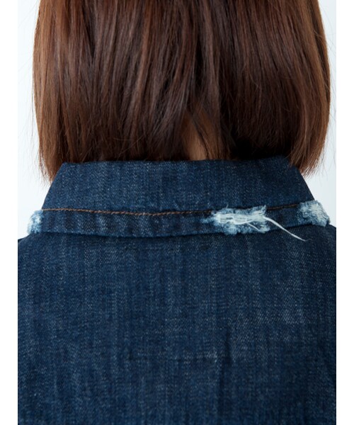 w closet（ダブルクローゼット）の「カットオフビッグGジャン（ジャケット/アウター・レディース・ブルー/ネイビー・FREE）」の7枚目の写真