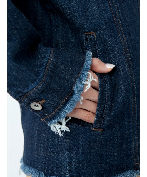 w closet（ダブルクローゼット）の「カットオフビッグGジャン（ジャケット/アウター・レディース・ブルー/ネイビー・FREE）」の10枚目の写真